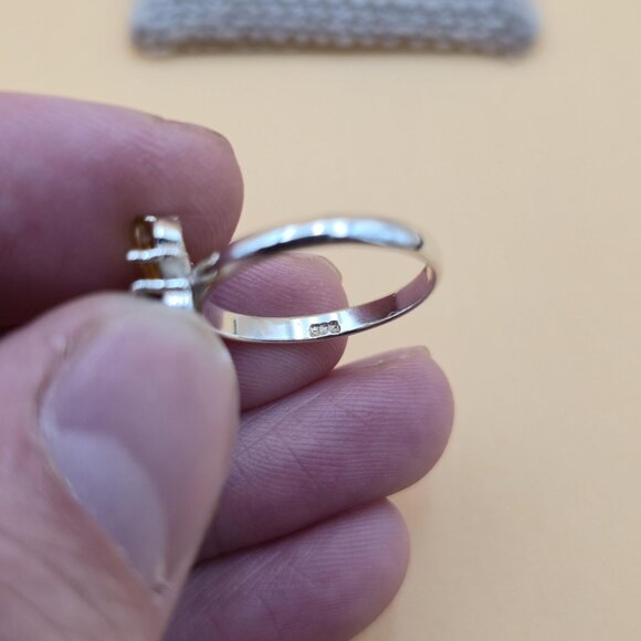 Size 7 Sterling Silver Amethyst Garnet CZ Dragonfly Ring A5613 - Picture 6 of 9